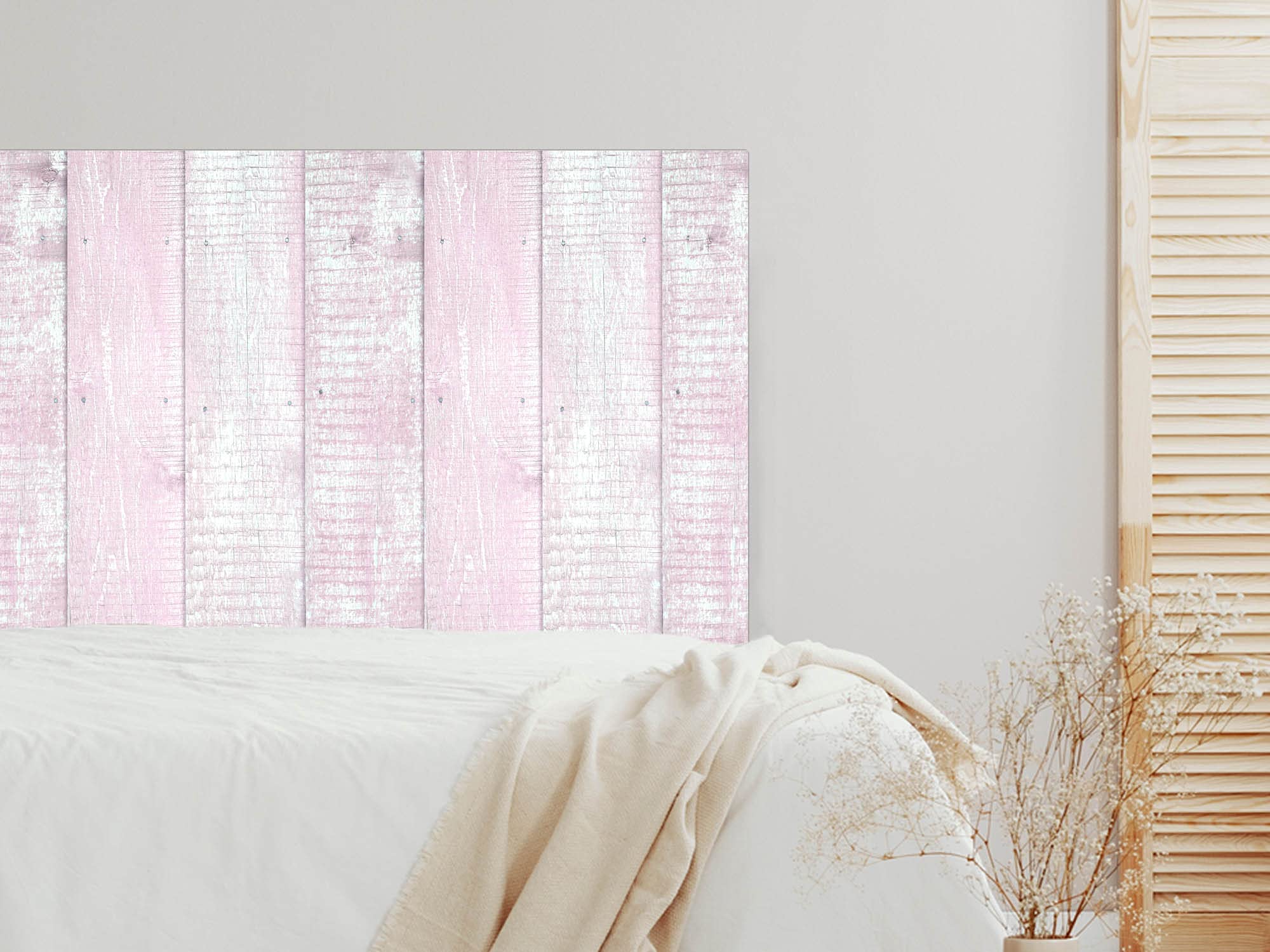 Oedim Cabecero Madera Rosa y Blanca, 135x60cm, cabecero Decorativo para Camas, decoración para Habitaciones