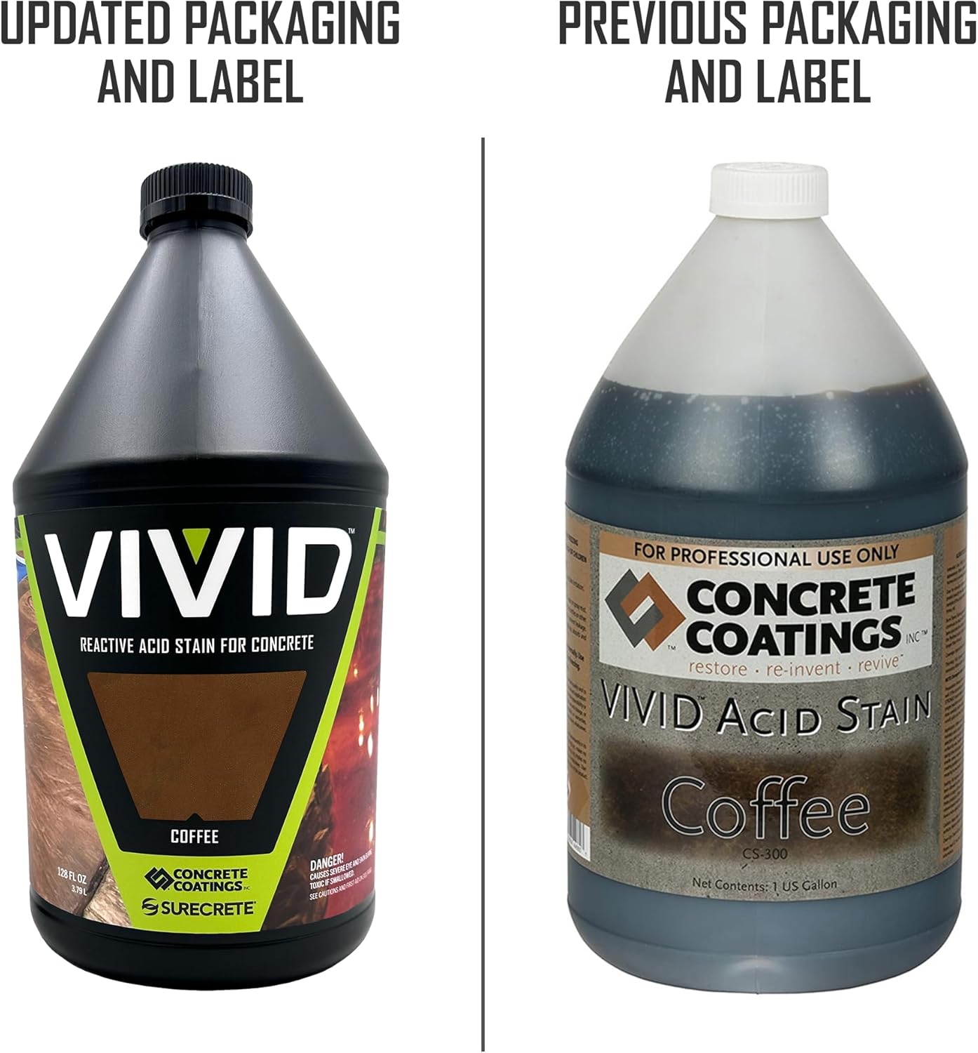 CC Concrete Coatings Vivid Acid Stain for Concrete | Coffee | 1-Gallon