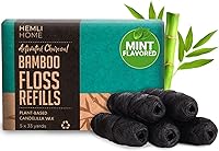 Vista 1 de Bamboo Charcoal Dental Floss Refills, Bambo Woven Fibres, 5 x 33 Yards, Organic Refillable Dental Floss, Natural Floss, Eco-Friendly Floss.
