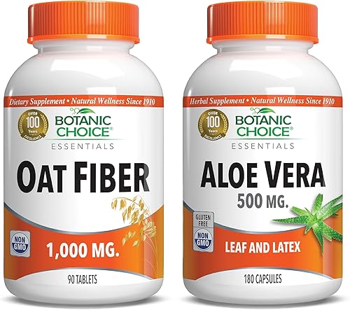 Botanic Choice - Avena y Aloe Vera: Paquete de suplemento de fibra dietética y salud digestiva