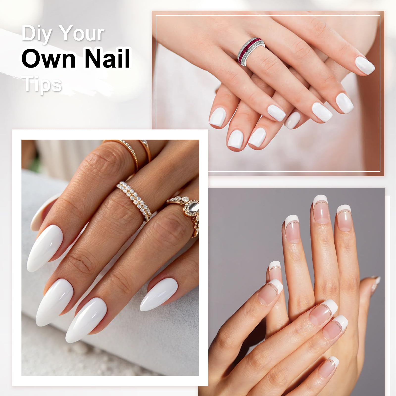 INPING Pintauñas Semipermanentes, TPO-FREE HEMA-FREE, Blanco Esmaltes Semipermanentes de Uñas en Gel UV LED Gel Nail Polis Uñas Diy Manicura Nail Art Set, 7 ML — view 3