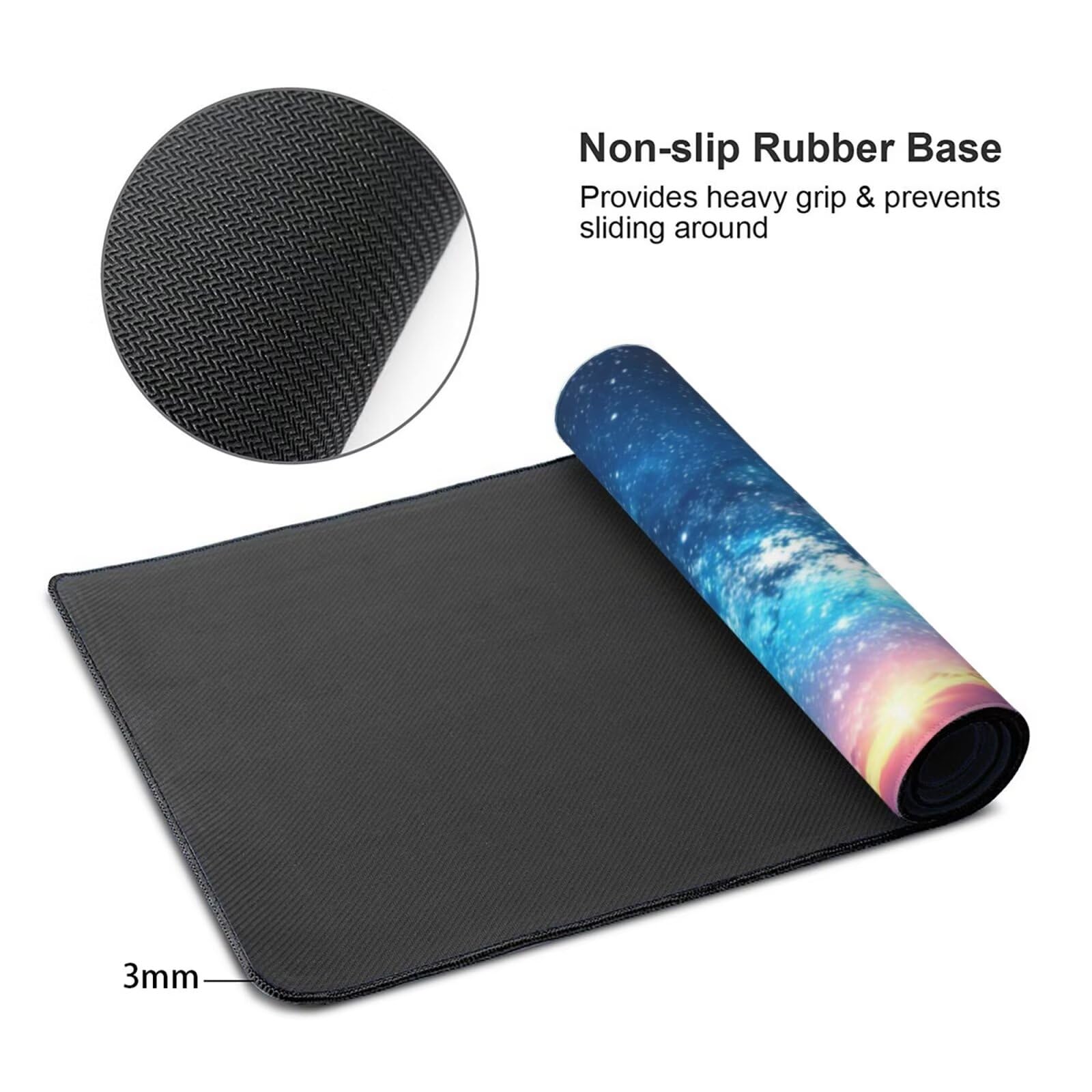 Dream Podkładka pod mysz do gier XXL 1200 x 600 mm, podkładka pod mysz dla graczy gwiaździste niebo podkładka XXL z wodoodporną i antypoślizgową gumą, zszyte krawędzie do biura, pod biurko akcesoria