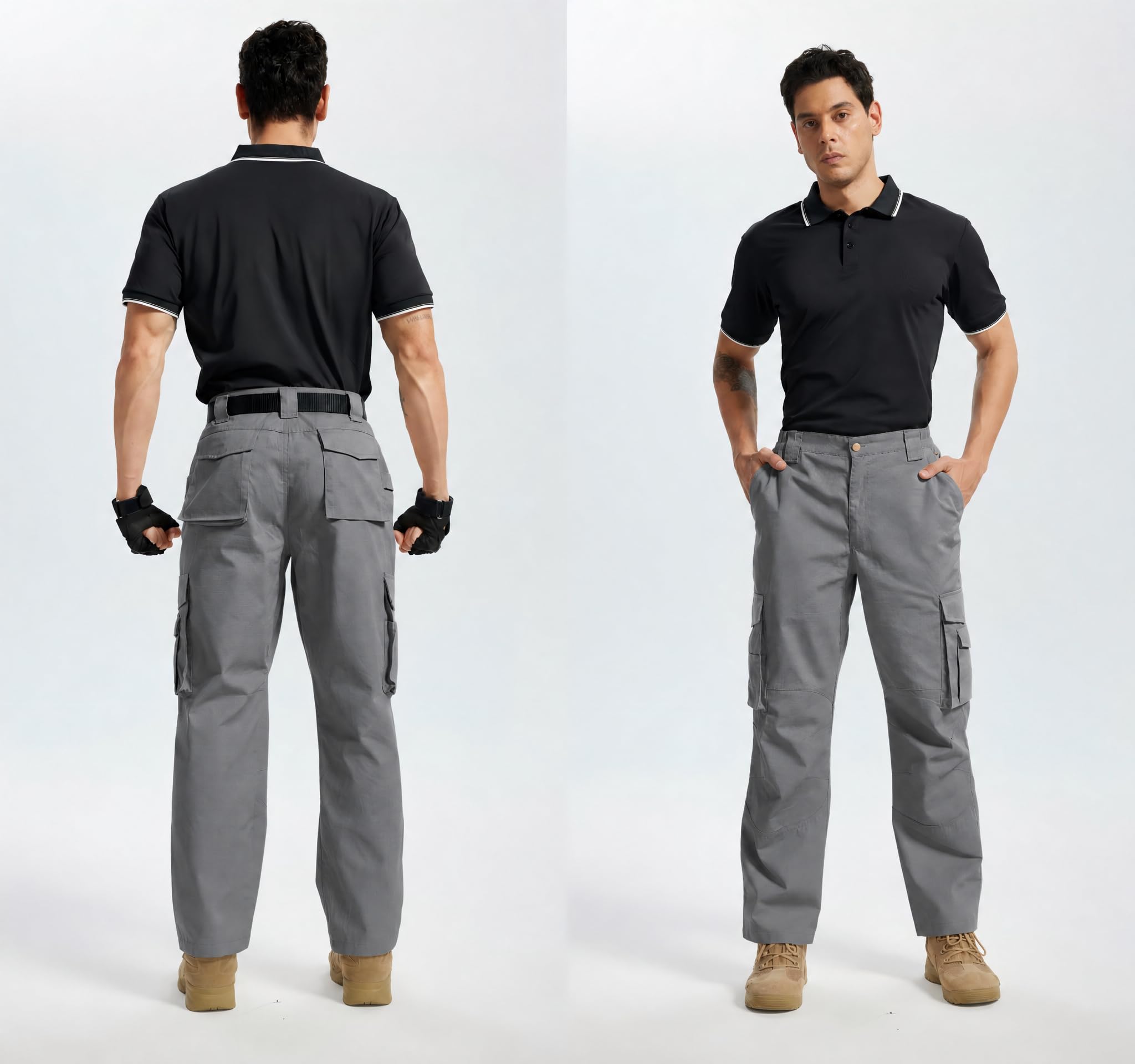 ZITY Pantalones Cargo Hombre Tácticos Ripstop Multibolsillos, Pantalones de Trabajo Outdoor Resistentes para Trekking y Senderismo
