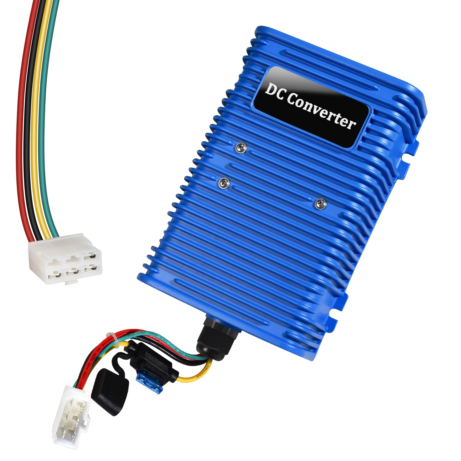 Orle Oko Golf Cart Voltage Reducer DC Converter Compatible with EZGO, Club Car, Yamaha, 36V or 48V to 12V, 30 Amp 360 Watts with Power Source, High