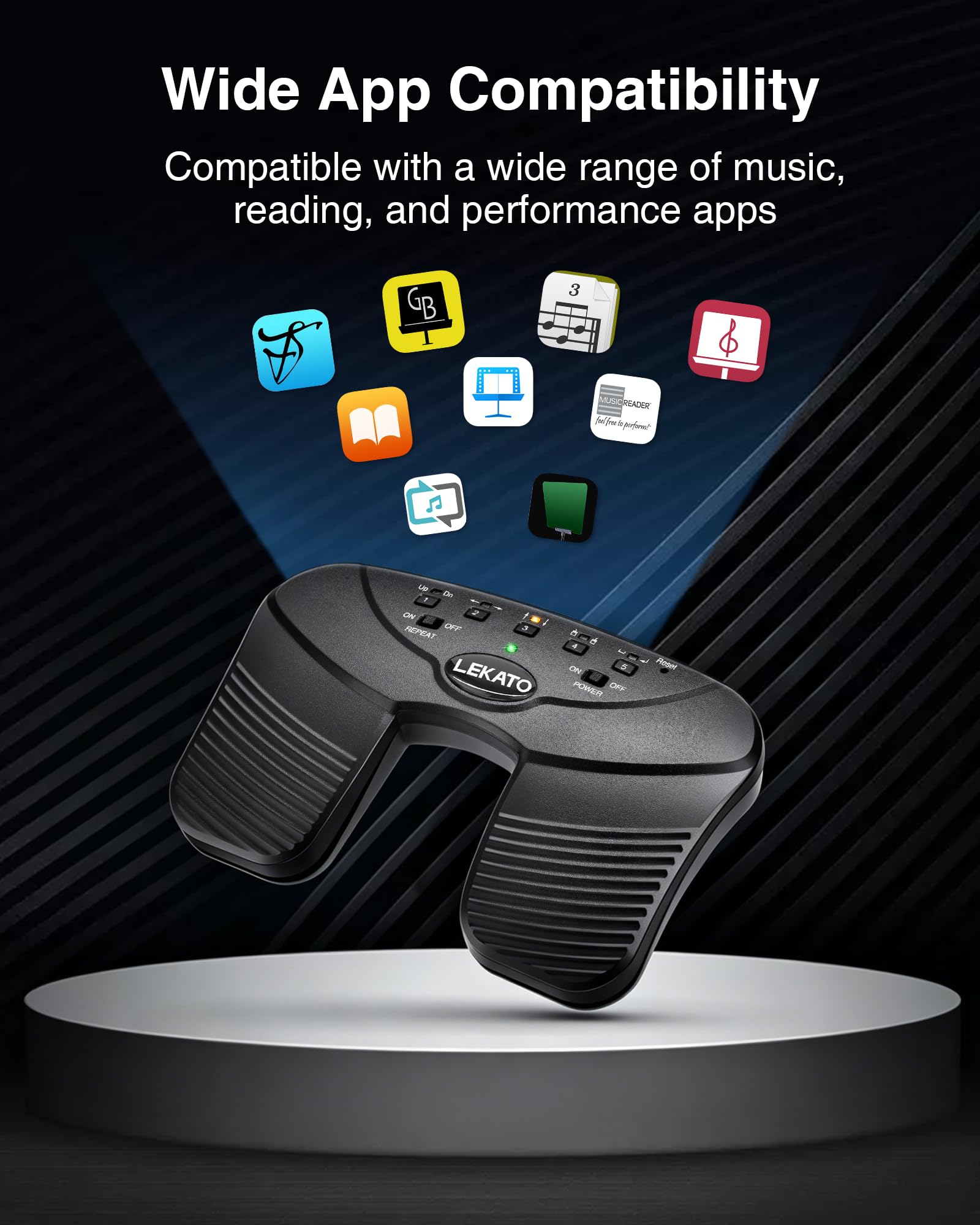 LEKATO Bluetooth Page Turning Pedale Silenzioso Partizioni Pagina Turner Pedale per Tablet e Telefono