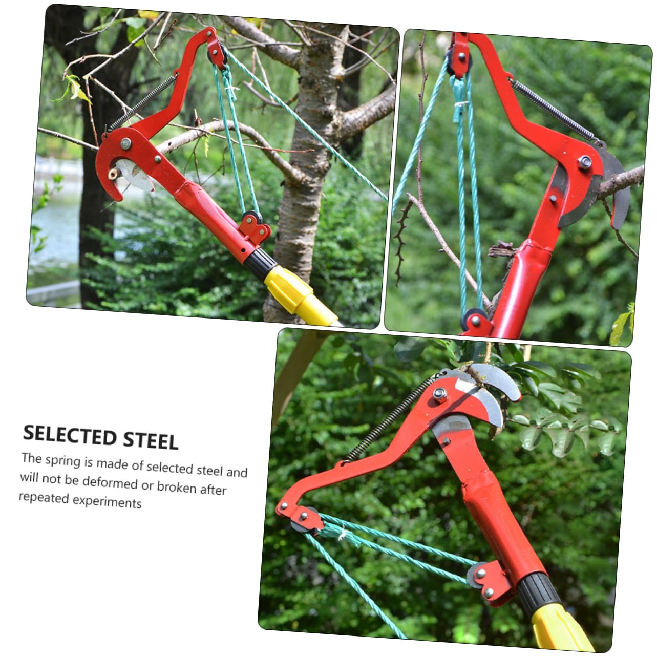 Pflanzenschneider Gartenschere ohne Stange aus Stahl, Rot für Zweige | Seil, Rebschere für Sträucher, Gartenschneidegerät mit Seil, Herbst Feier