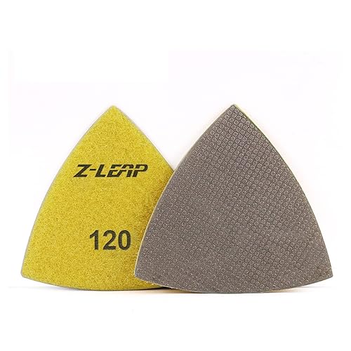 Almohadillas de lijado de diamante triangular para herramientas oscilantes Discos de pulido de hojas de papel de lija 3 "(80 mm) grano 120