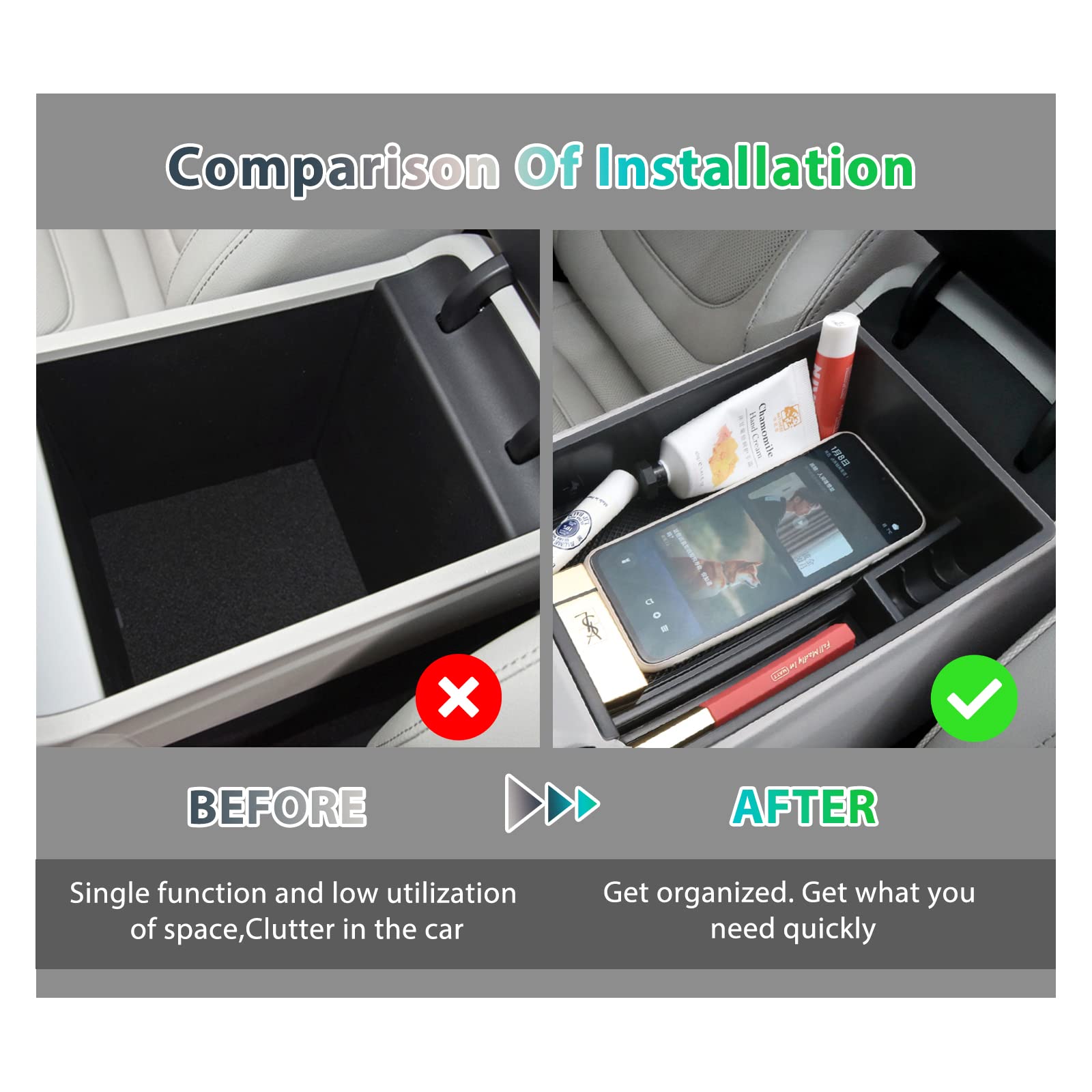 GAFAT Tucson NX4 2021-2023 2024 (Electrónica Automática) Caja de Almacenamiento para Apoyabrazos, Tucson 2022 Bandeja de Reposabrazos, Consola Central Organizador Coche