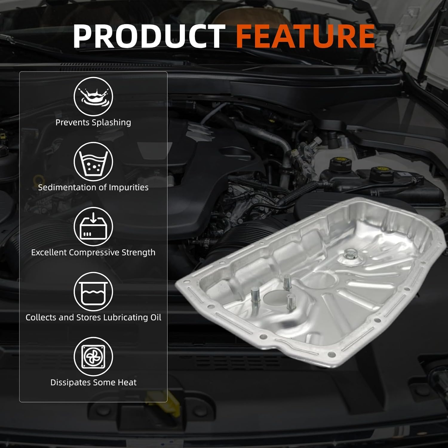 06M103602P Engine Oil Pan Sump Tray Compatible with VW Touareg Audi S4 S5/Sportback A7 Sportback/S7 Sportback/S7 A8 Q8 Q7 RS4 RS5/Sportback Porsche Macan Cayenne