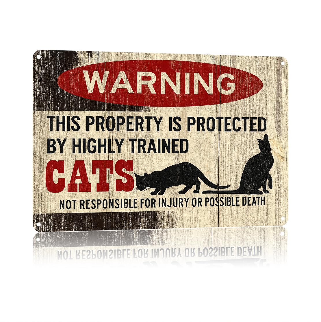 KWQDOZF Funny Metal Signs Posters Cat Sign Wall Art for Yard Outdoor Lawn Garden Home Decor 8X12inch
