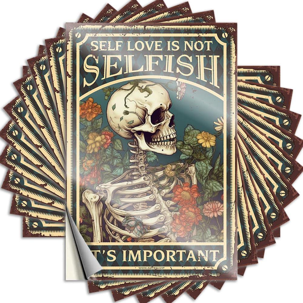 Teen Decor Western Funny Sticker - Self Love Isn't Selfish It's Important Removable Decal Case Easy Peel for Adult(12X18CM)