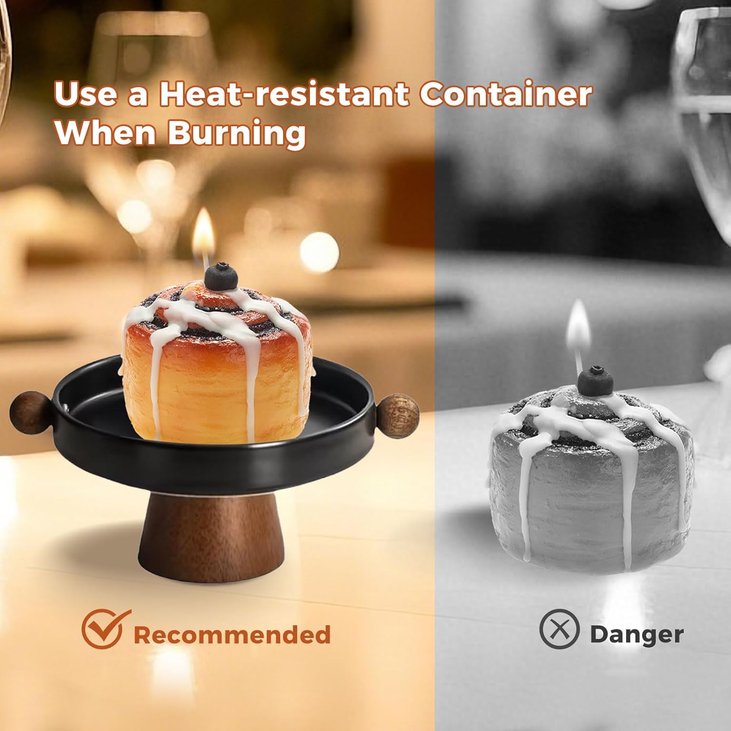 Cinnamon Roll Candle Food Shaped Cinnamon Scented Candles Unique Candle Gifts for Women Men Ideal for Birthday Valentines Christmas,Home Decorations - Image 6