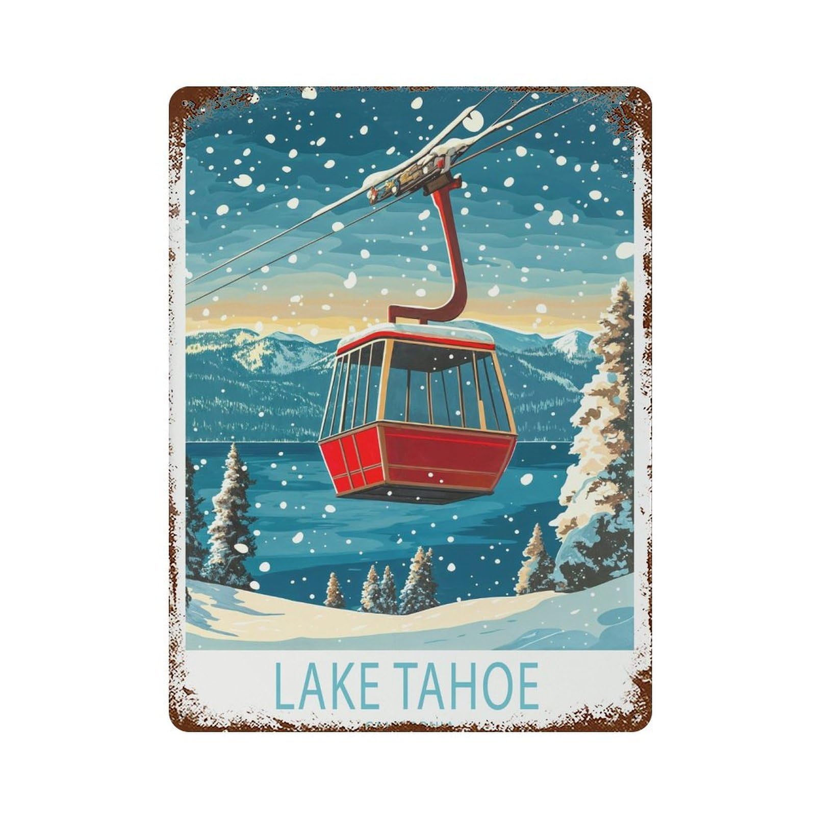 xiaoxiaoshen Lake Tahoe California Travel Thoe Birthday Present Wall Decor Art Metal Tin Poster Modern Home Decor Art Home Bar Shop Decorations Vintage Sign 40x30cm