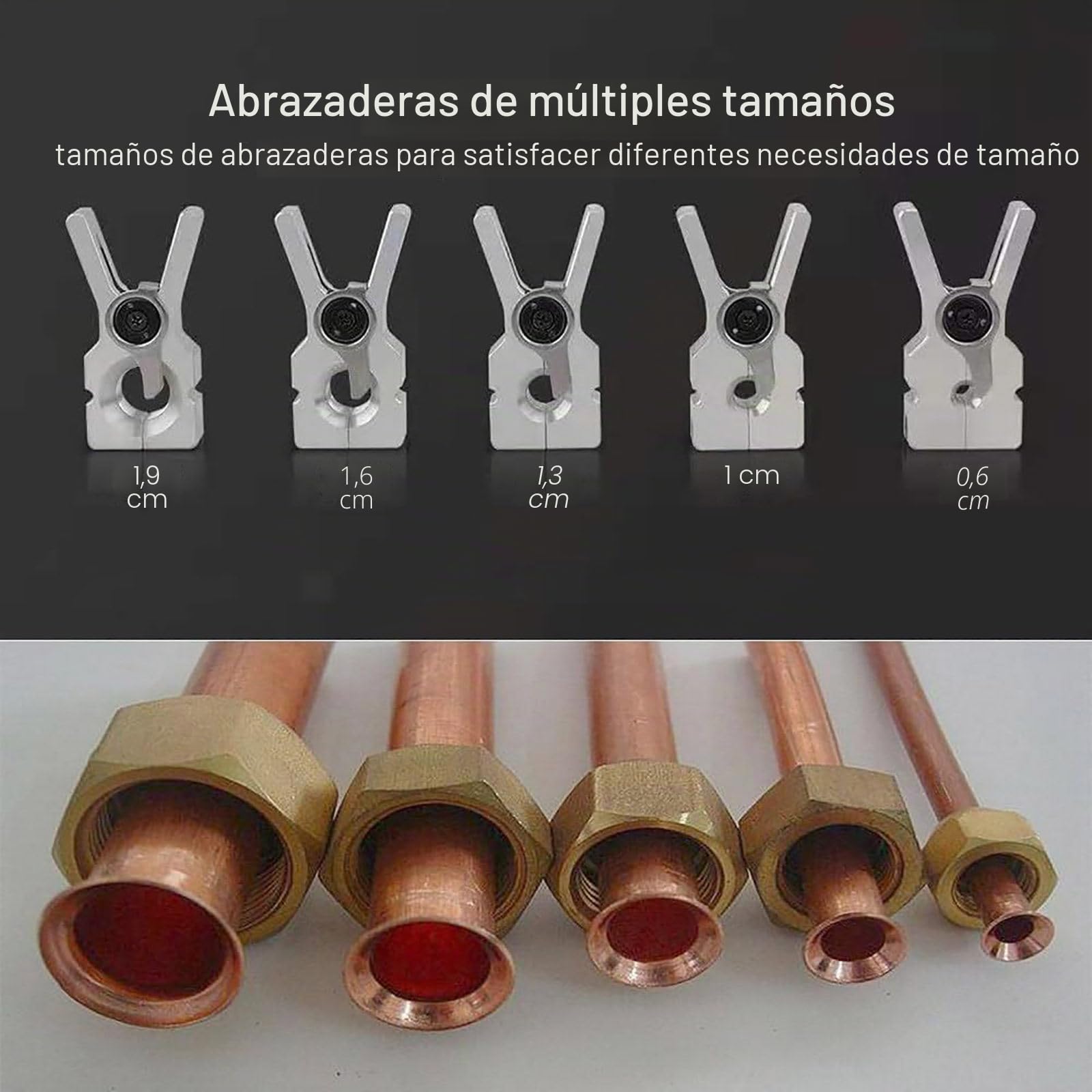Kit de Herramientas de Abocardado Eléctrico,Herramienta de Abocardado de Cobre de 1/4" - 3/4",Abocardador Tipo Excéntrico de 45° 2000 mAh,Herramienta de Expansión para Tubos de Cobre
