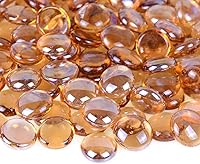 Vista 15 de KINGOU Gemas de vidrio planas/canicas/piedras/cuentas para relleno de jarrón, dispersión de mesa, juegos - 1 libra (17-19mm, aprox. 3/4")