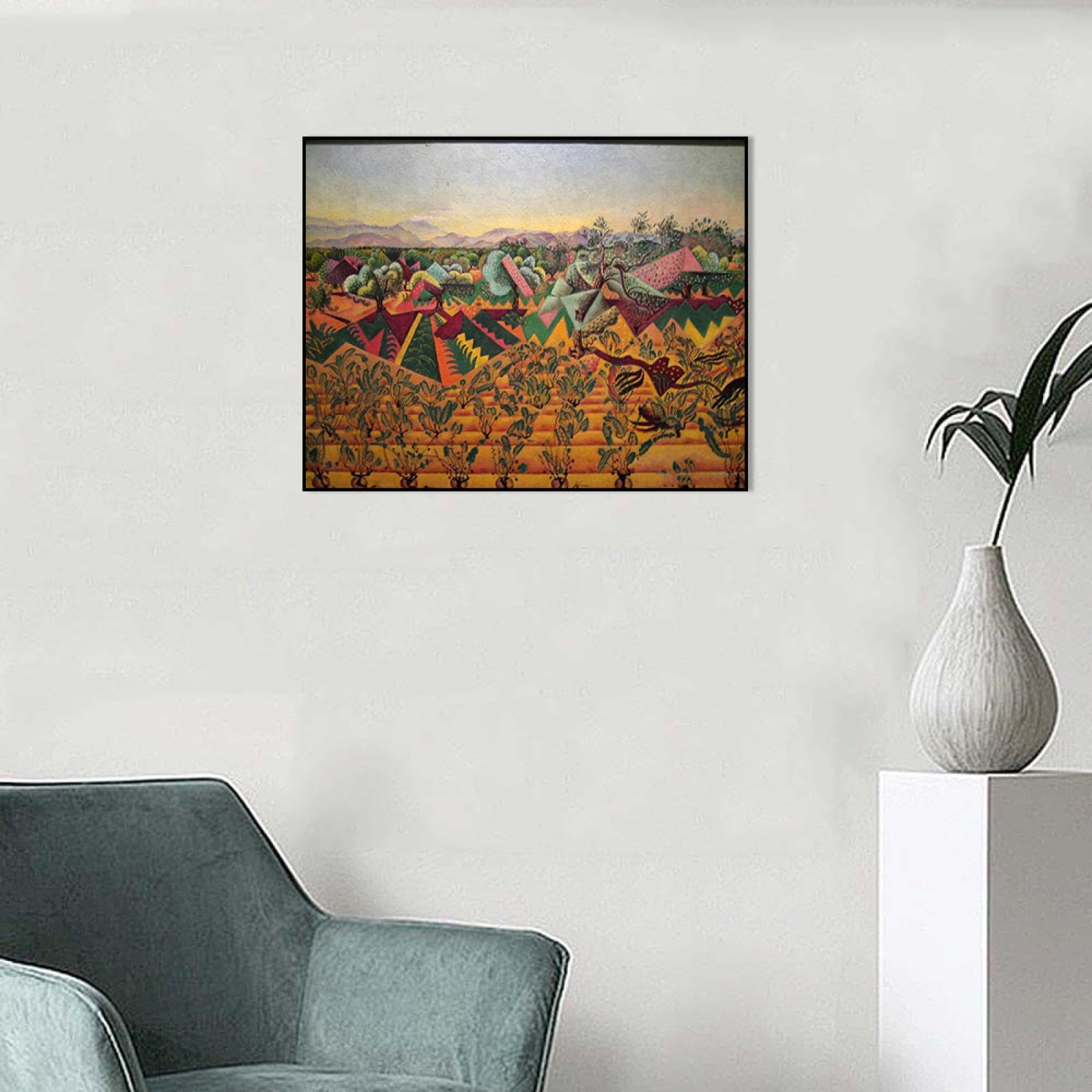Phyrek123 Joan Miro oprawione wydruki winorośli i drzewa oliwne, obraz estragona na płótnie Joan Miro plakat słynna sztuka abstrakcyjna reprodukcje nowoczesnej sztuki ściennej do salonu 20 x 26 cm
