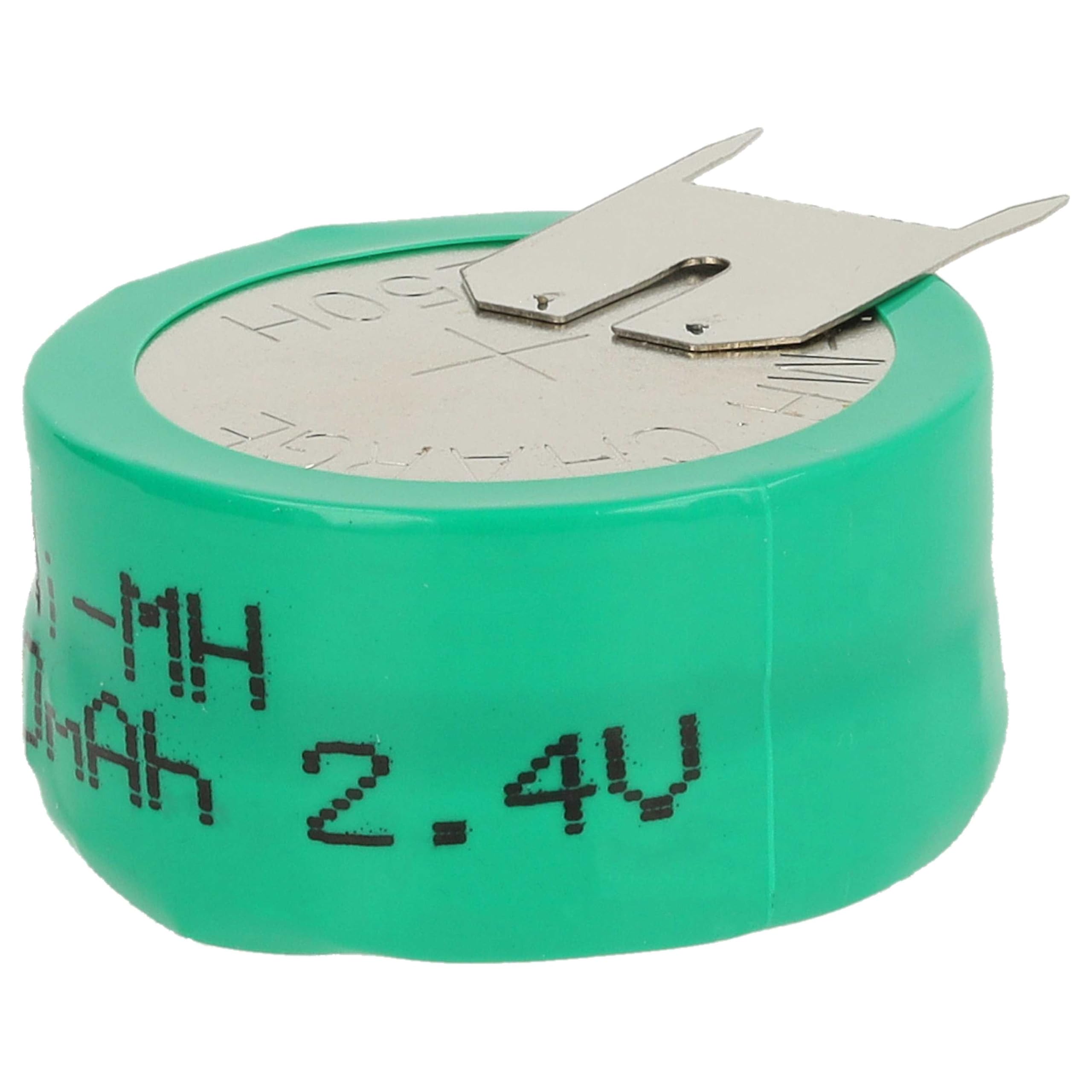 vhbw 100x NiMH Batería de botón de Repuesto Tipo 2/V250H 3 Pines 250 mAh 2,4 V Compatible para lámparas solares, etc.
