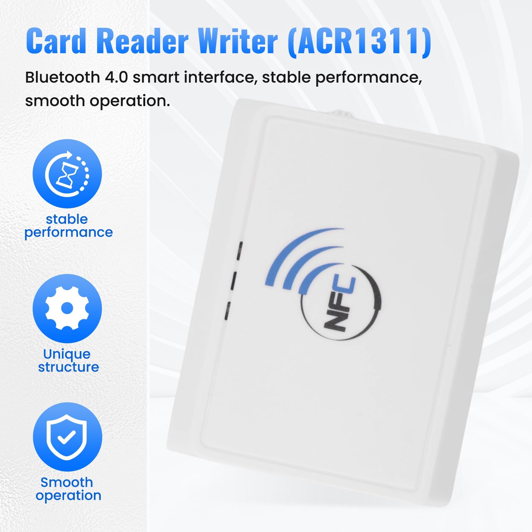 Lector de Tarjetas RFID Inalámbrico con Bluetooth y Bluetooth para Android, NFC, Sin Contacto, 13,56 MHz (ACR1311)