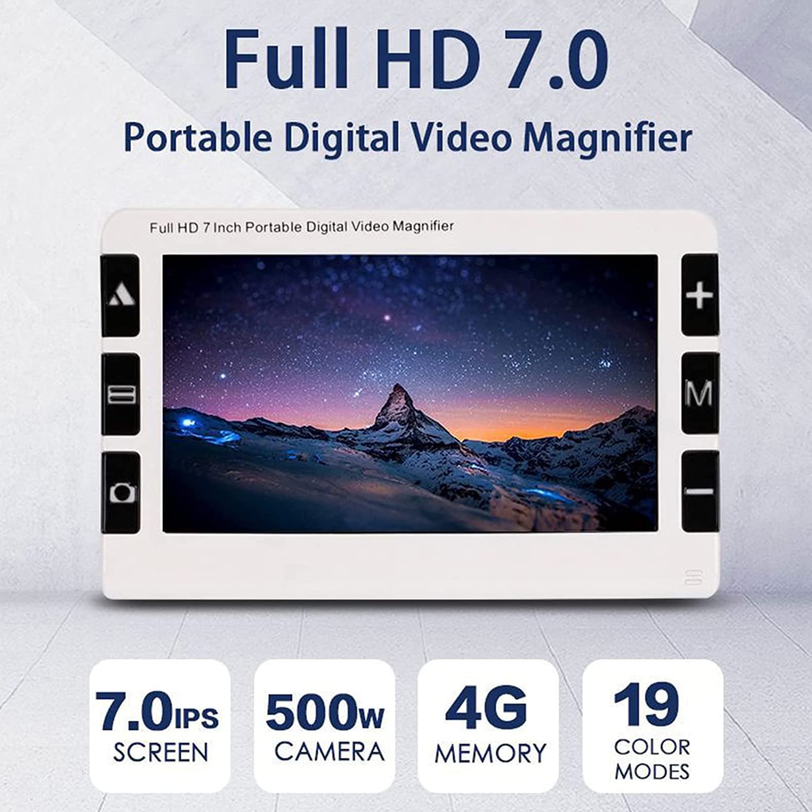 7,0-Calowa Przenośna Cyfrowa Lupa Wideo, Elektroniczne Pomoce Do Czytania, 19 Trybów Kolorów, Zoom 2X/8X/15X/32X, 5 Milionów Zdjęć, Pojemność Pamięci 4 Gb, Najlepszy Prezent Dla Osób Słabowidzących