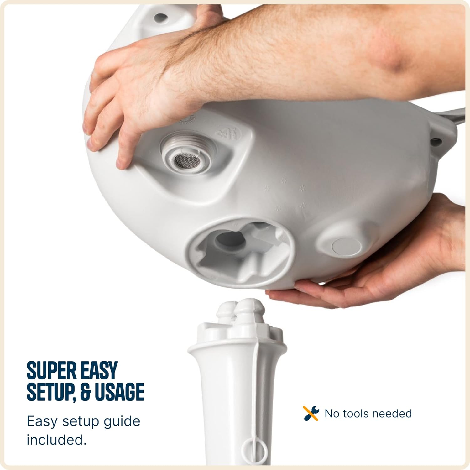 Alpcour Portable Camping Sink – Indoor/Outdoor Travel Hygiene Station with Basin, Running Faucet, Soap Dispenser, Towel Rack, Drain Hose, Hands-Free Foot Pump, Stakes & Carry Bag – 17L Water Capacity