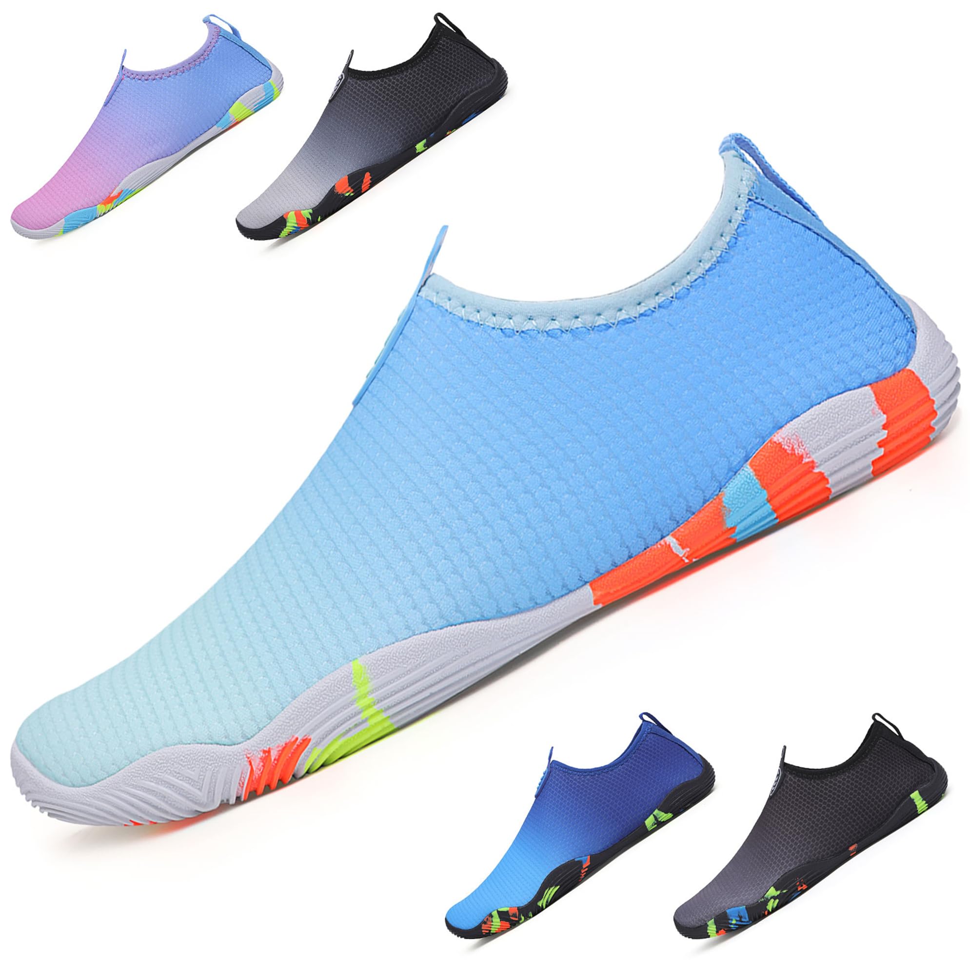 Kfnire Escarpines Mujer Hombre Barefoot Zapatos de Agua Secado Rápido Zapatillas de Playa Surf Calzado Natacion Ligeras Transpirable Escarpines Agua Hombre Mujer Deportes Acuáticos, Gr.36-45 EU