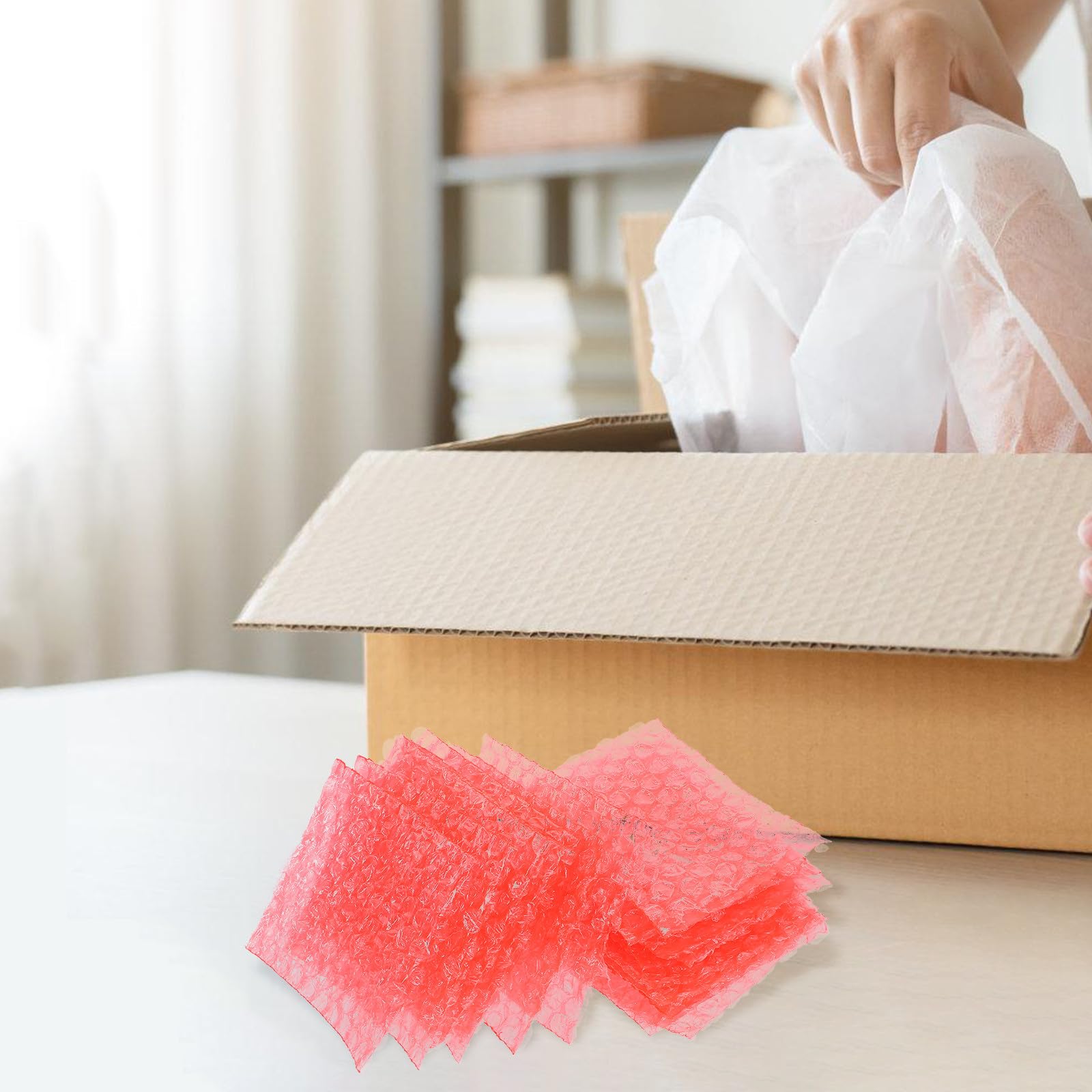 Vaguelly Luftpolsterbeutel 8x10cm Transparent 100 Stück Gepolstert Stoßdämpfend Versandverpackung für Umzug und Lagerung