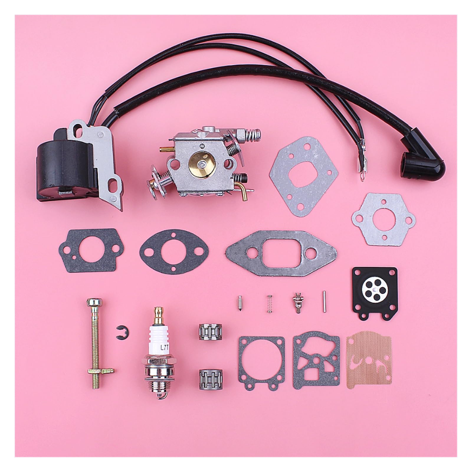 Bobina di accensione Carburatore for Partner 350 351 370 Tendicatena Tendicatena Carb Guarnizione Kit di Riparazione Motosega di Ricambio Parte di Ricambio