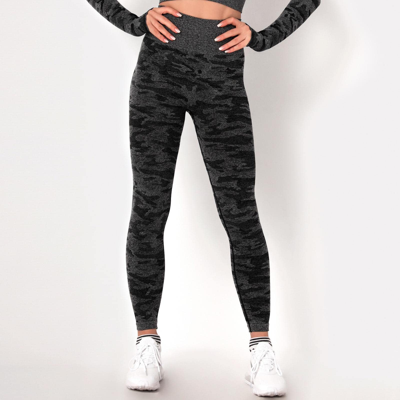 Leggings für Damen Nahtlose Leggings Frauen Fitness Sport Hohe Taille Hosen Workout Laufen Push-Up Leggings Camouflage Gym Kleidung Strumpfhosen Hosen