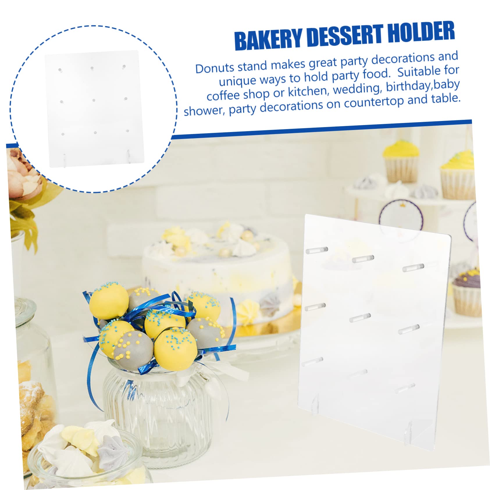 ABOOFAN 1 Pieza Soporte Acrílico para Donuts Exhibidor Transparente para Fiestas Bodas y Celebraciones para Decoración de Pasteles y Dulces