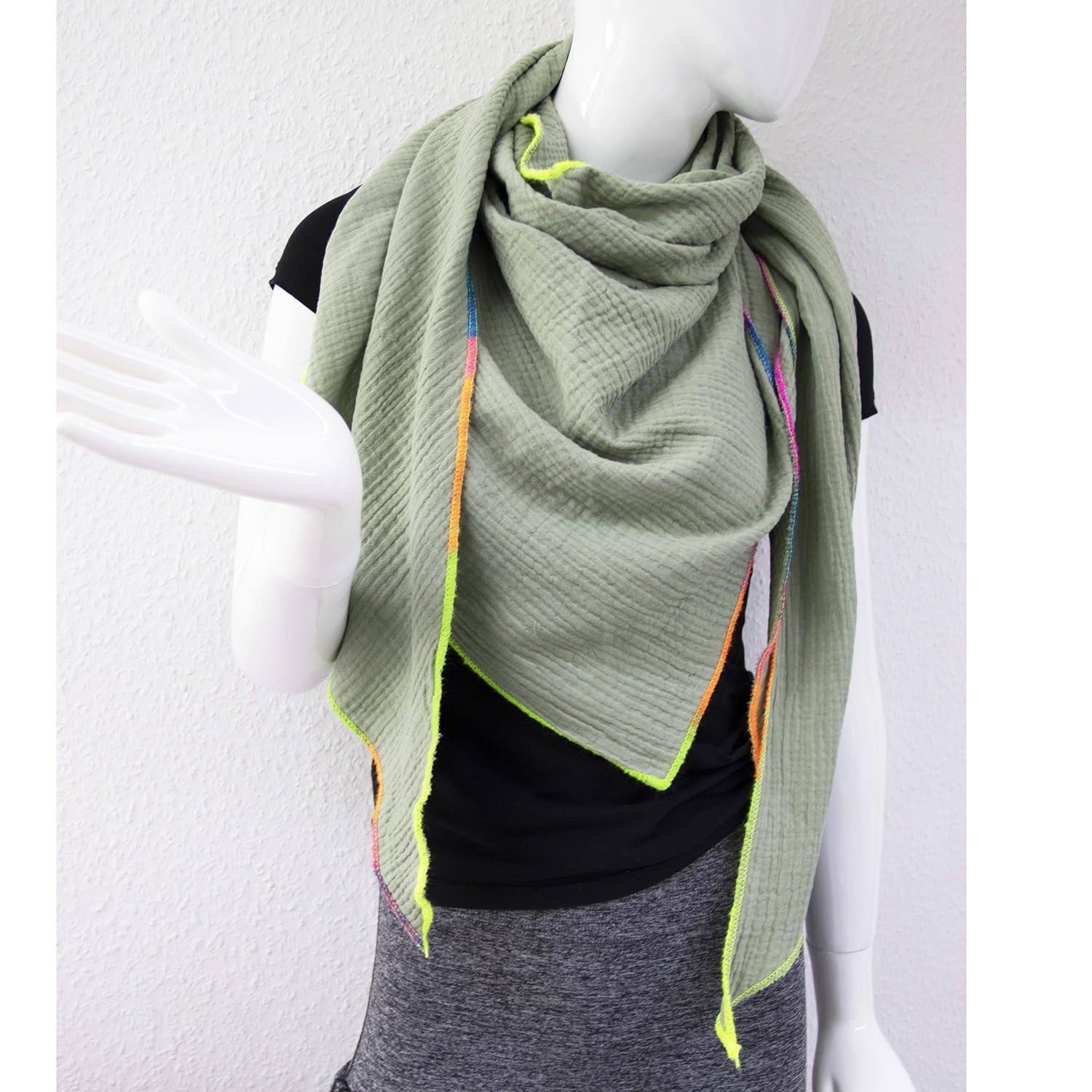 Gloop Damen XXL Dreieckstuch Halstuch Schal Ohne Kratze an Haut Herbstschal Sommerschal dünner Leichter Schal,Made in Italy