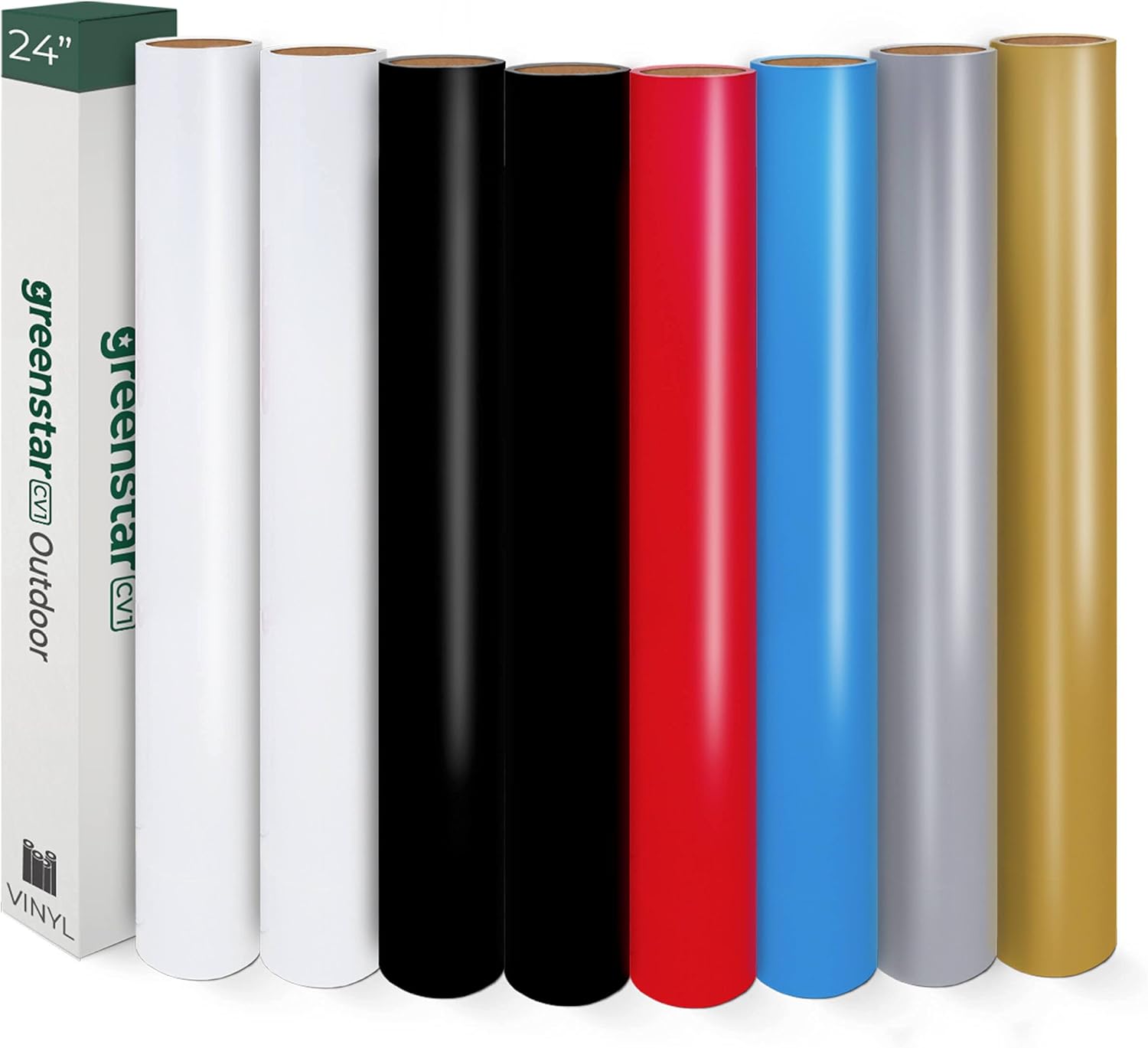 Greenstar CV1 Outdoor Adhesive Sign Vinyl Decals Graphics 3mil 24" x 50 Yards (Black)