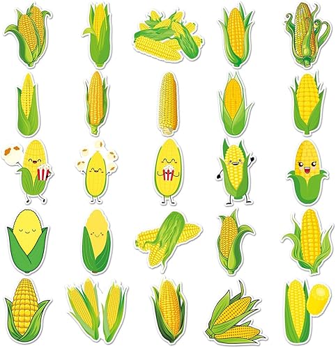 Miniatura 3 de Calcomanías de maíz  50 calcomanías de vinilo impermeables de maíz para botellas de agua, laptop, equipaje, computadora, teléfono móvil, monopatín,