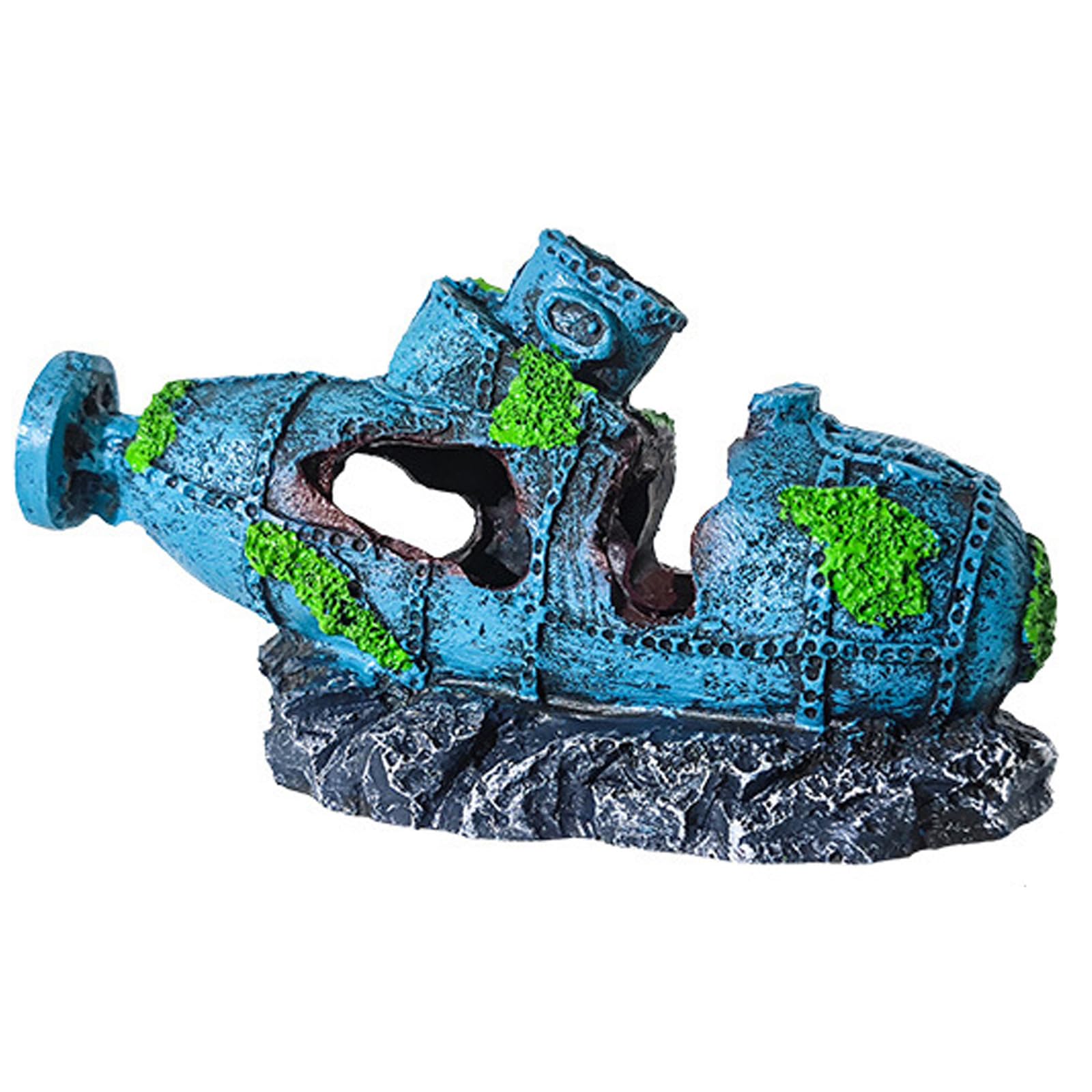 Limtula Resin Wrecked Ship Terrariums Decoration Fishtanks Landscape Aquariums Decorative Ship Desktop Ornament Resin Aquariums Landscape Figurine
