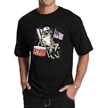 Mens 4th of July Funny Frog Patriotic Graphic T-Shirt | patriotic USA flag theme,Independence Day celebration,Lightweight, breathable summer casual wear