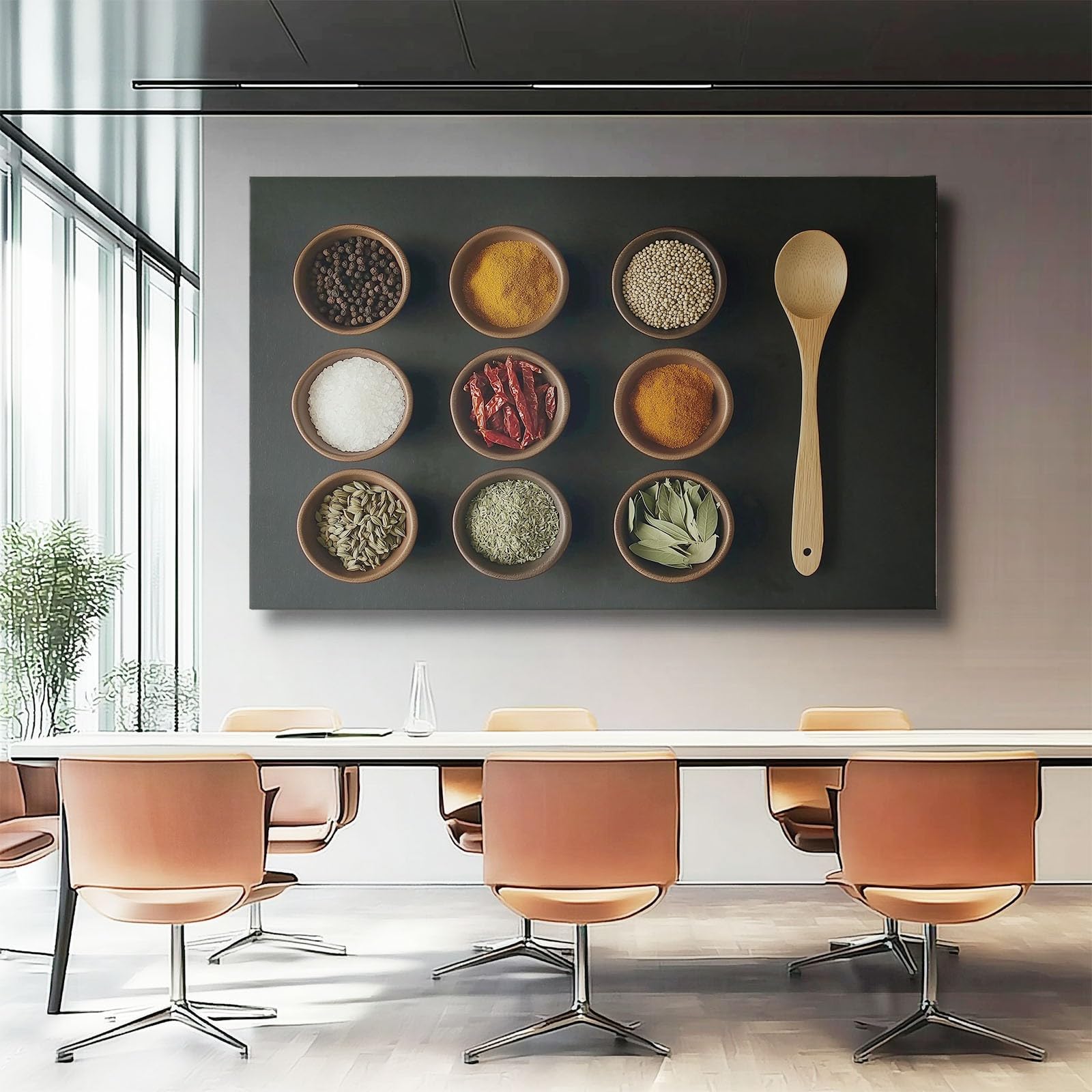 Cuadros de Pared en Lienzo, imágenes Modernas con combinación de Especias para Sala de Estar y Dormitorio, Impresiones de 120 cm de Largo x 50 cm de Ancho, Arte Minimalista para do