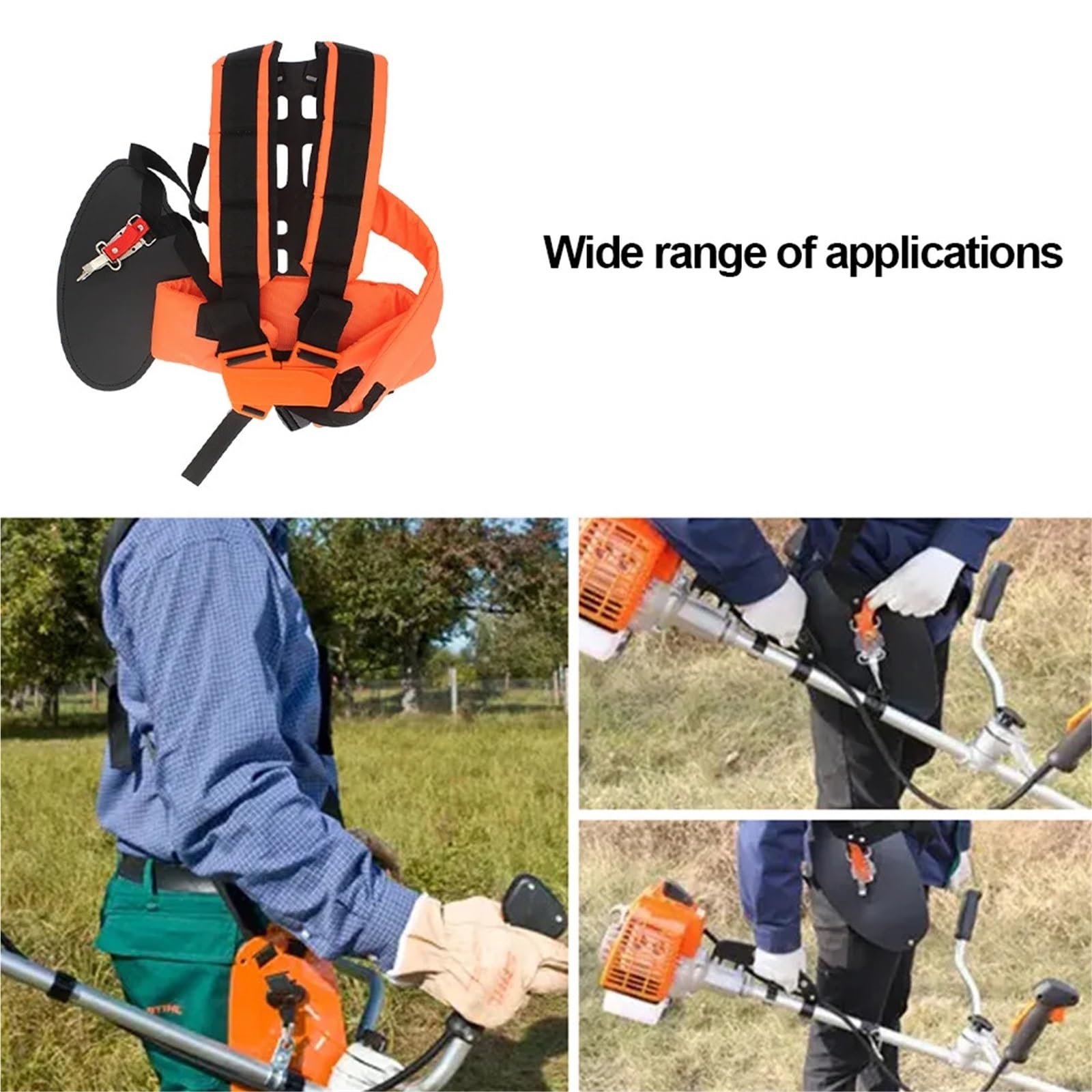 Cinturón Acolchado for podadora de jardín/desbrozadora. Arnés Doble Hombro cómodo Que Ahorra Esfuerzo y Aumenta la Seguridad al Usar desbrozadoras para Desbrozadora Garden Lawn
