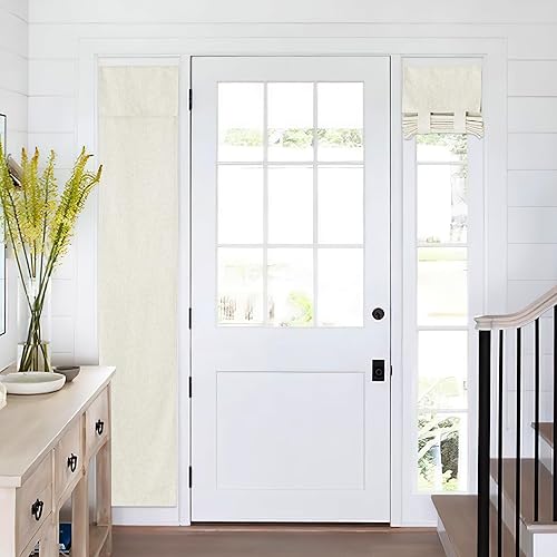 KGORGE Cortina 100% opaca para puerta delantera, mezcla de lino, aislamiento térmico, persianas de puerta francesa, aislamiento térmico, cubierta de disponible en Yaxa Colombia