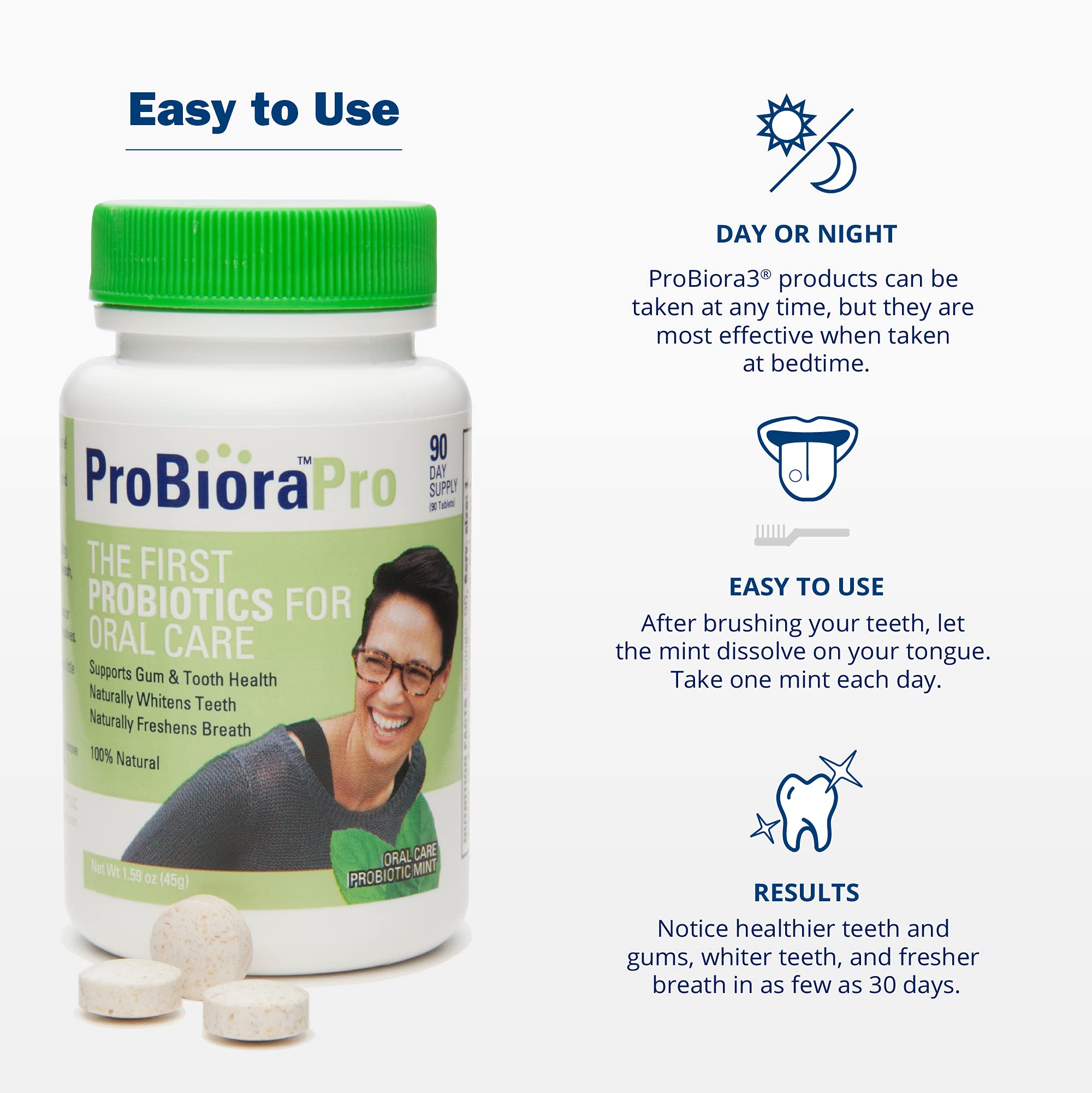 ProBioraPro OralCare Probiotic Mints Supports Healthy Teeth & Gums