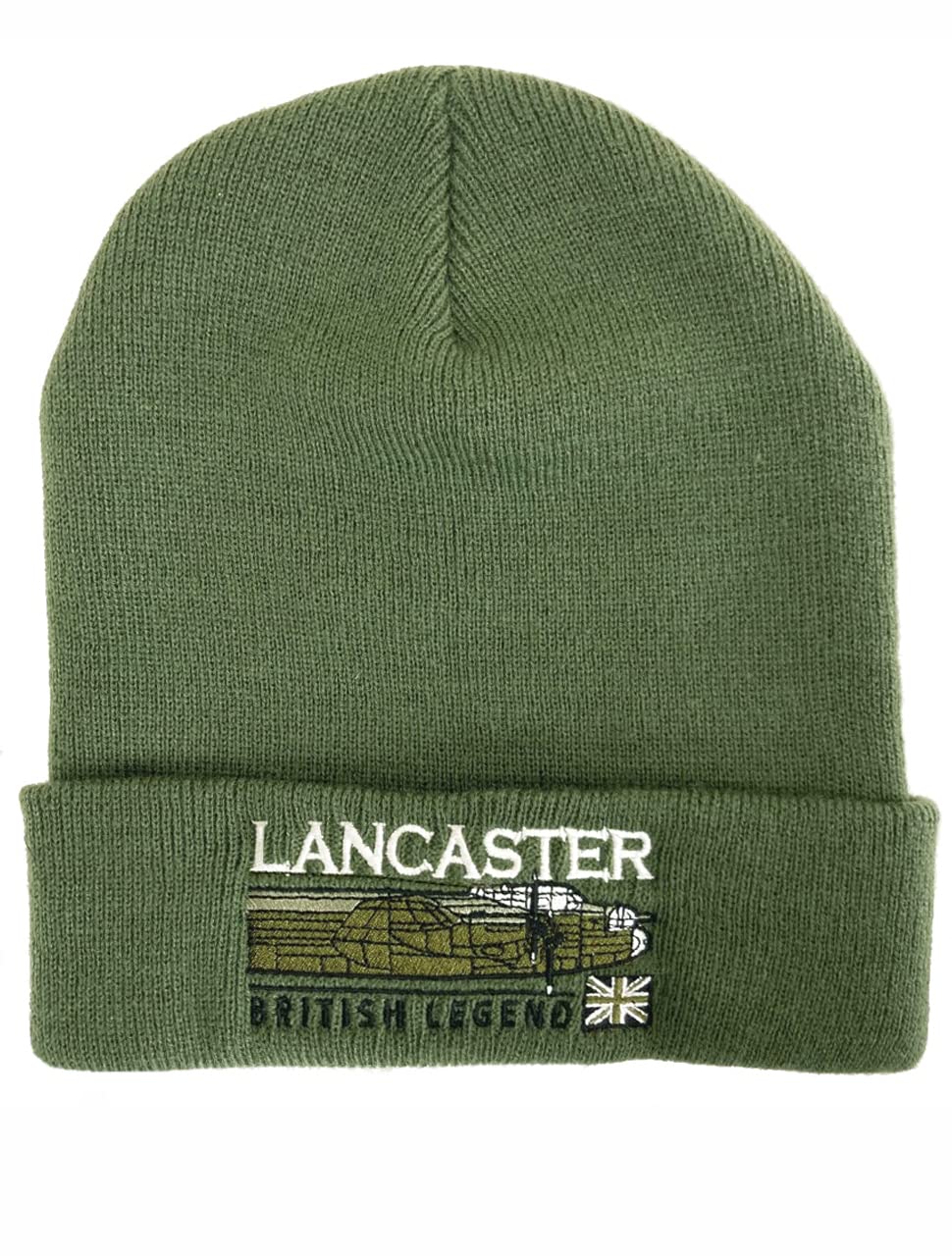 The Wooden Model Company Ltd Avro Lancaster RAF WW2 Heavy Bomber Aircraft Green Embroidered Beanie.