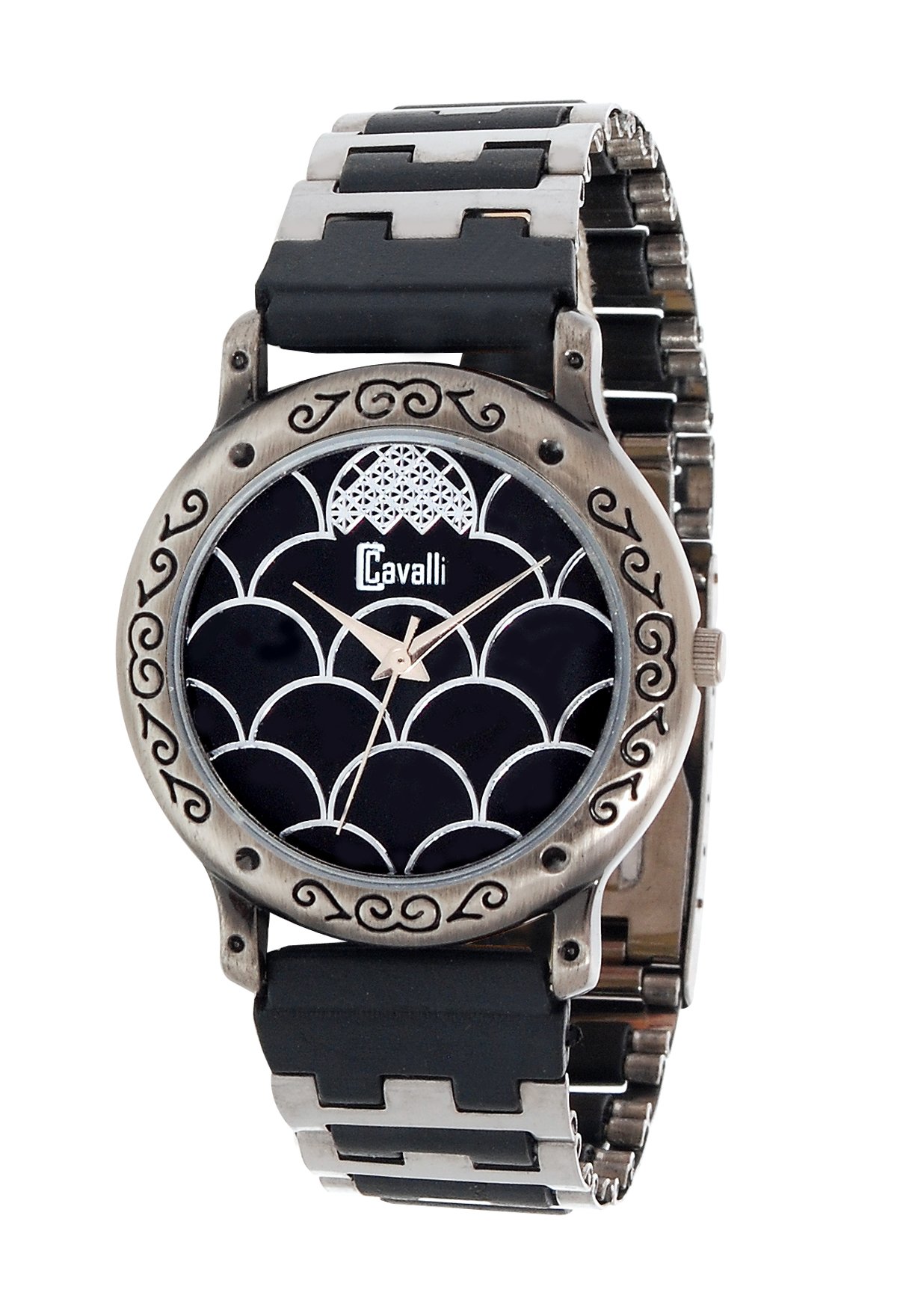 Cavalli Womens Two Tone-Black/Silver Analog Watch (B01E0KXXZY) Amazon Price History, Amazon Price Tracker