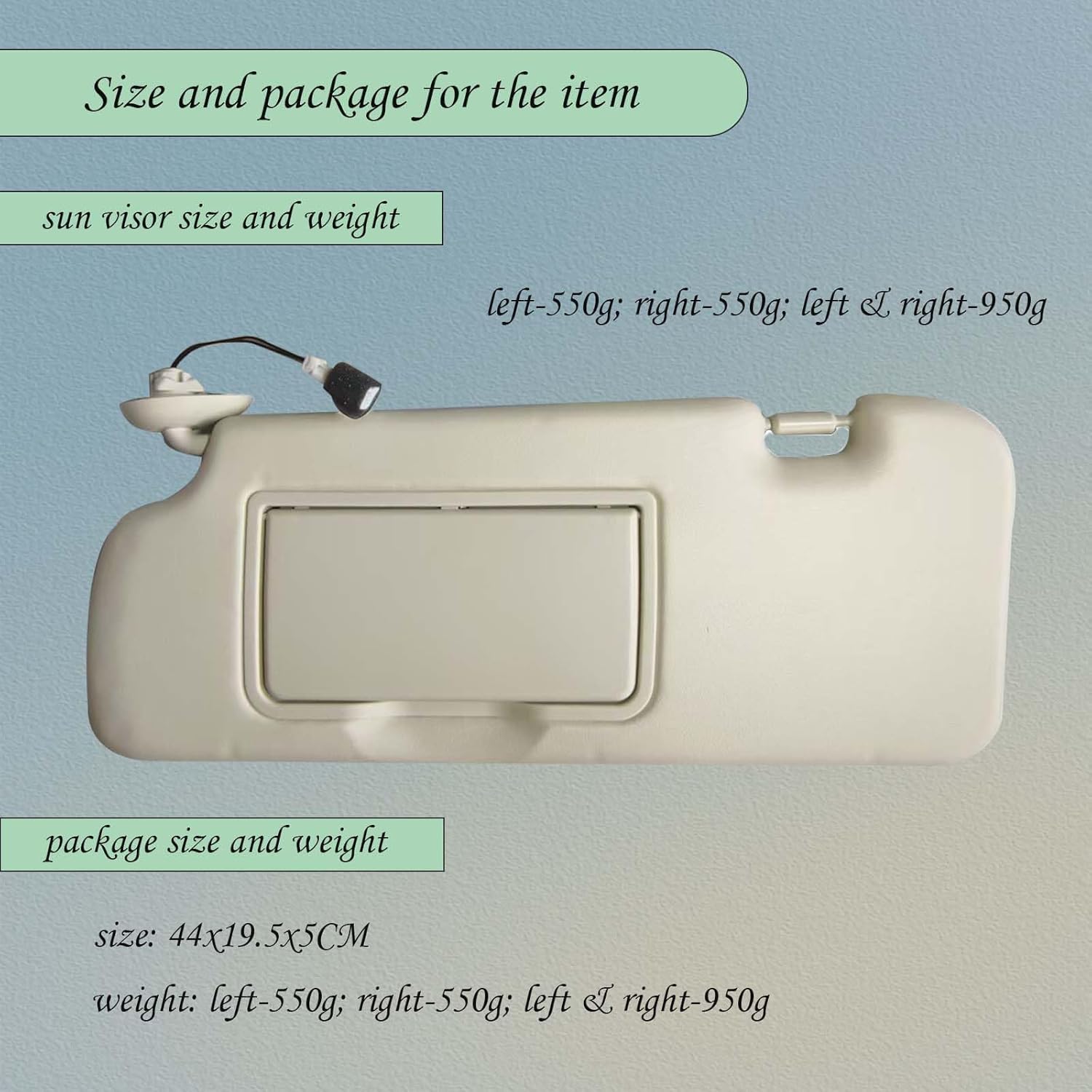 Car Sun Visors Fit for Honda CR-V 2012-2016,Driver Left & Passenger Right Side Sun Visor, Replacement OEM: 83280-TLA-A12ZA,83230-TLA-A61ZA (with Lights,Left)