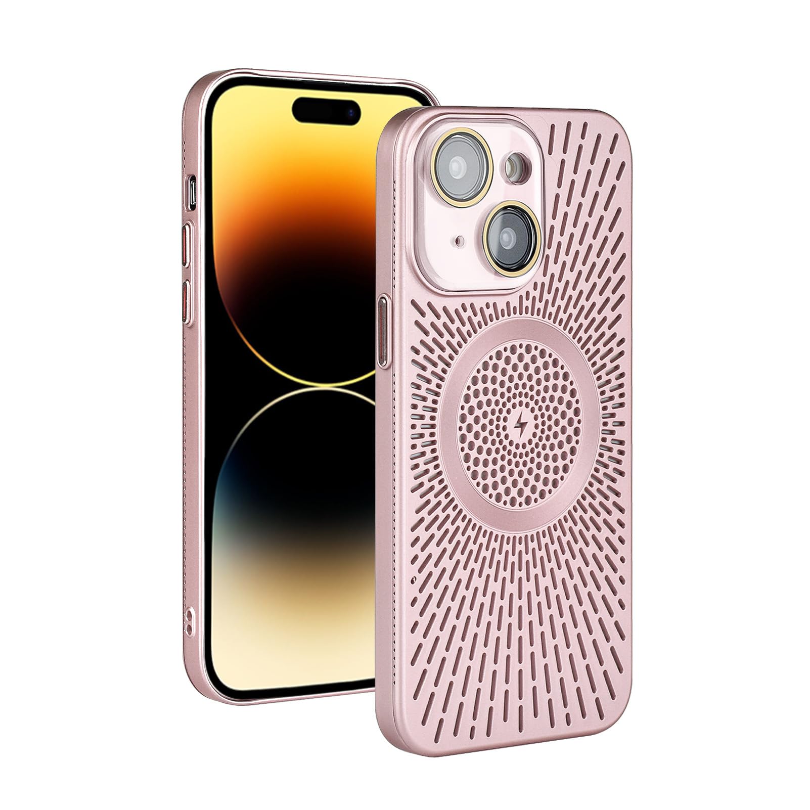 Compatible with iPhone 14 All-Inclusive Hollow MagSafe Case Senior Heat Dissipation Breathable Luxury Shock Protection iPhone 14 Case