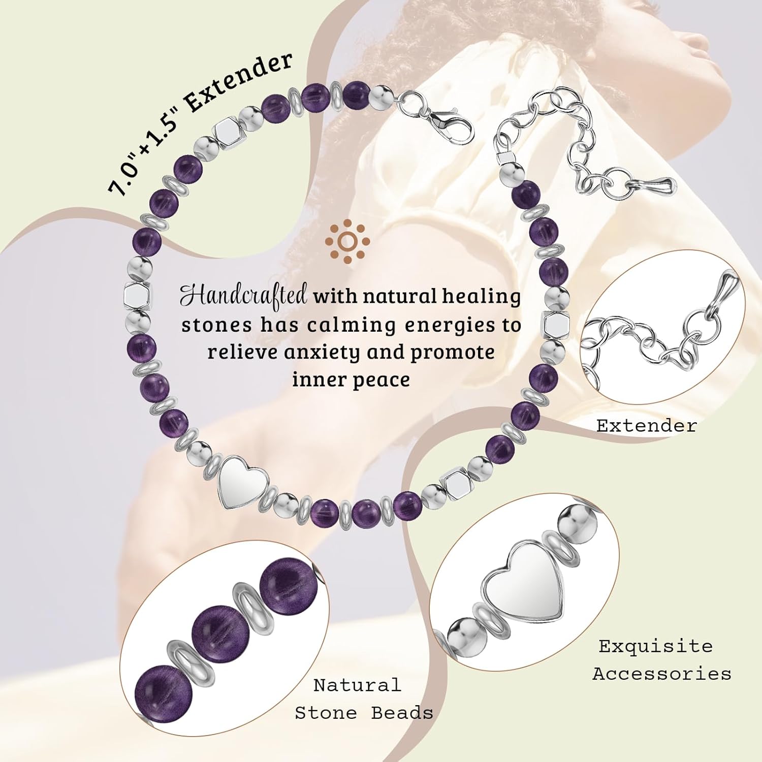 Inspirational Gifts Bracelets for Women: Healing Natural Stone Beaded Bracelets - Valentines Mothers Day Birthday Graduation Christmas Gifts for Women Friends Mom Daughter Sister Bestie - Image 3