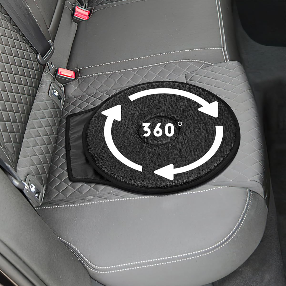 Drehbares Autositzkissen 360 Grad Rotierendes Sitzkissen 2 Stück aus Polyester und Eva mit Ergonomischem Komfort und Rutschfester Oberfläche für Autositz