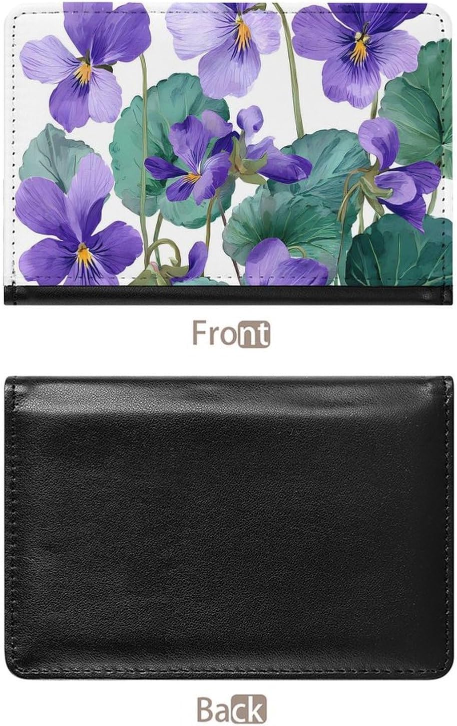 Watercolor Violets Fashion Passport Card Holder Cover Case Travel Essentials Wallet Unisex
