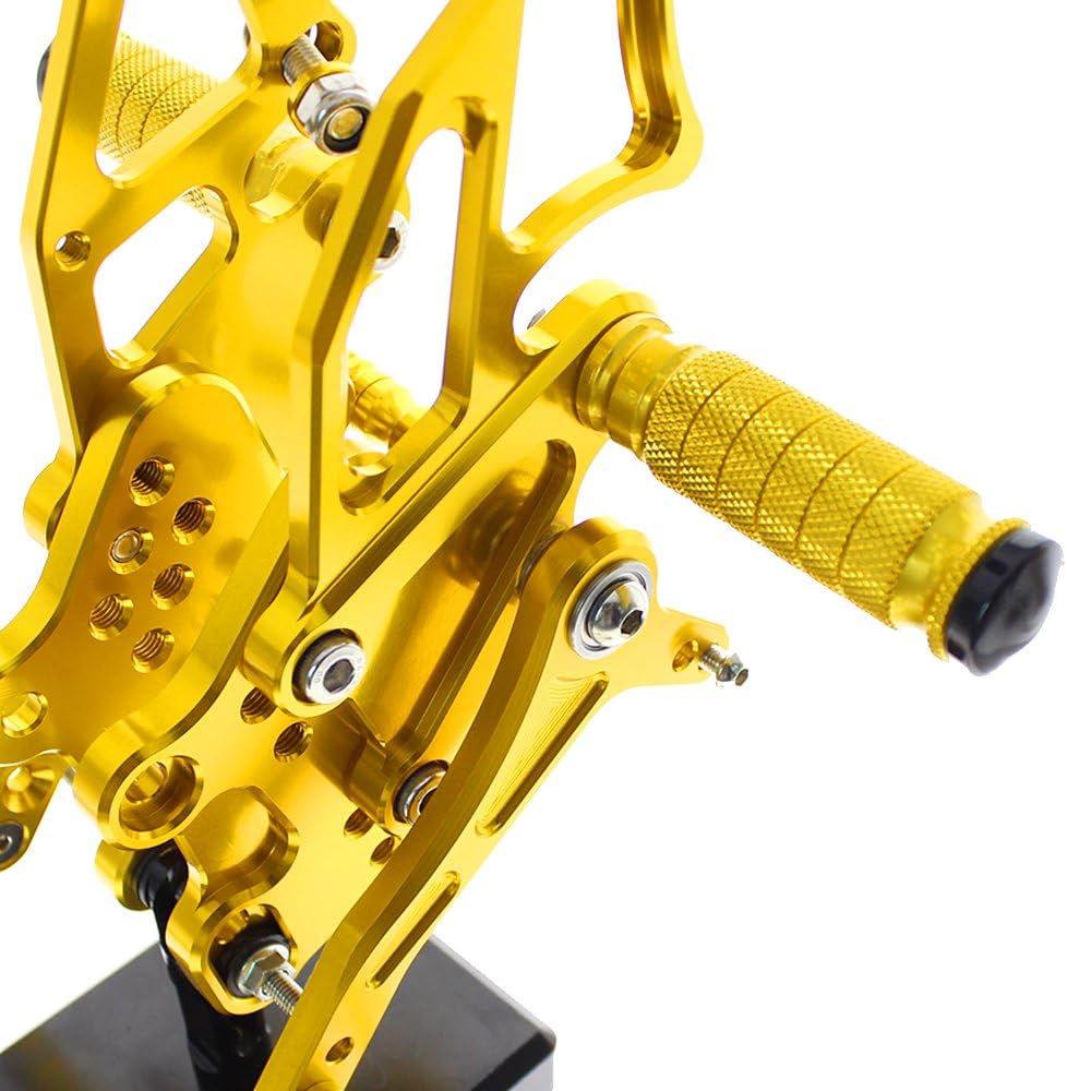 FXCNC CNC Billet Motorcycle Rearset Foot Pegs Rear Set Footrests Fully Adjustable Foot Boards Compatible with NINJA 300R EX300 2013 2014 2015 2016 2017 2018