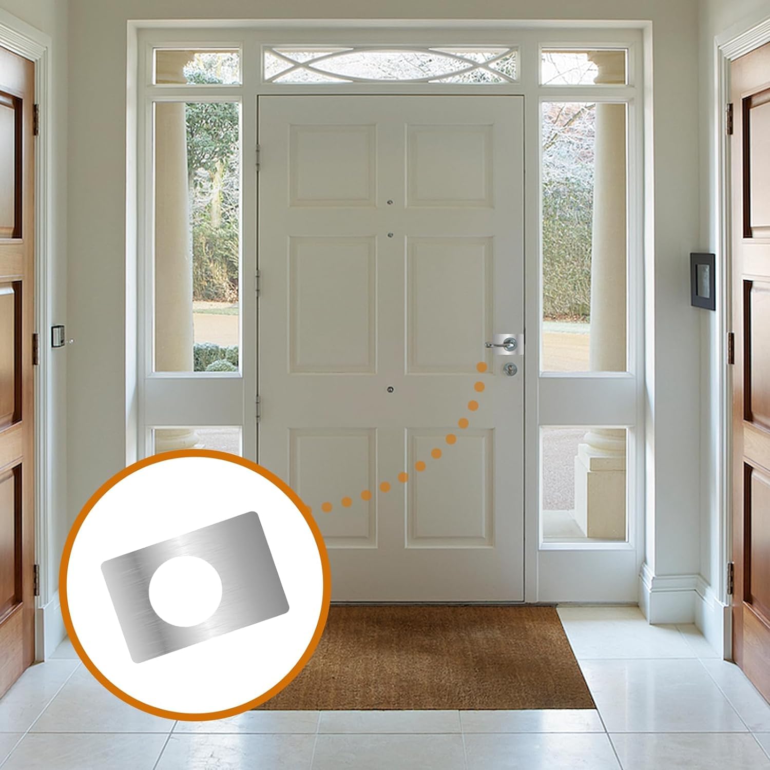 8 PCS Door Reinforcement Plates - Stainless Steel Door Lock Repair Kit For Handles & Deadbolts