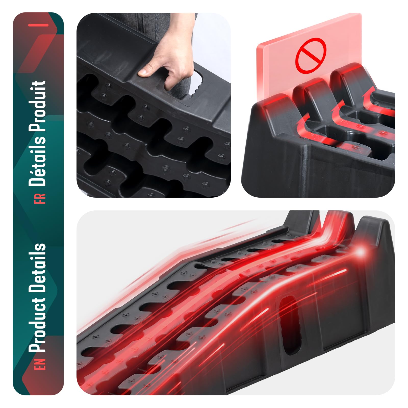 VOUNOT® Set di 2 Rampe per Auto da 5 Tonnellate Rampe di Carico Antiscivolo