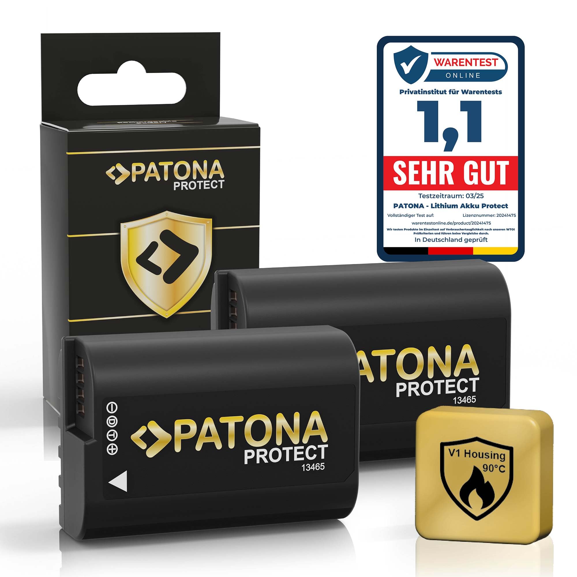 PATONA 2X Protect Batterie pour Panasonic DMW-BLK22 2600mAh