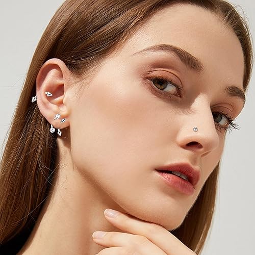 Miniatura 7 de Juego de 2533 piercings de acero inoxidable para nariz, lengua, cartílago, ceja, ombligo, ombligo, cartílago, cejas, ombligo, 2533 unidades, 1833